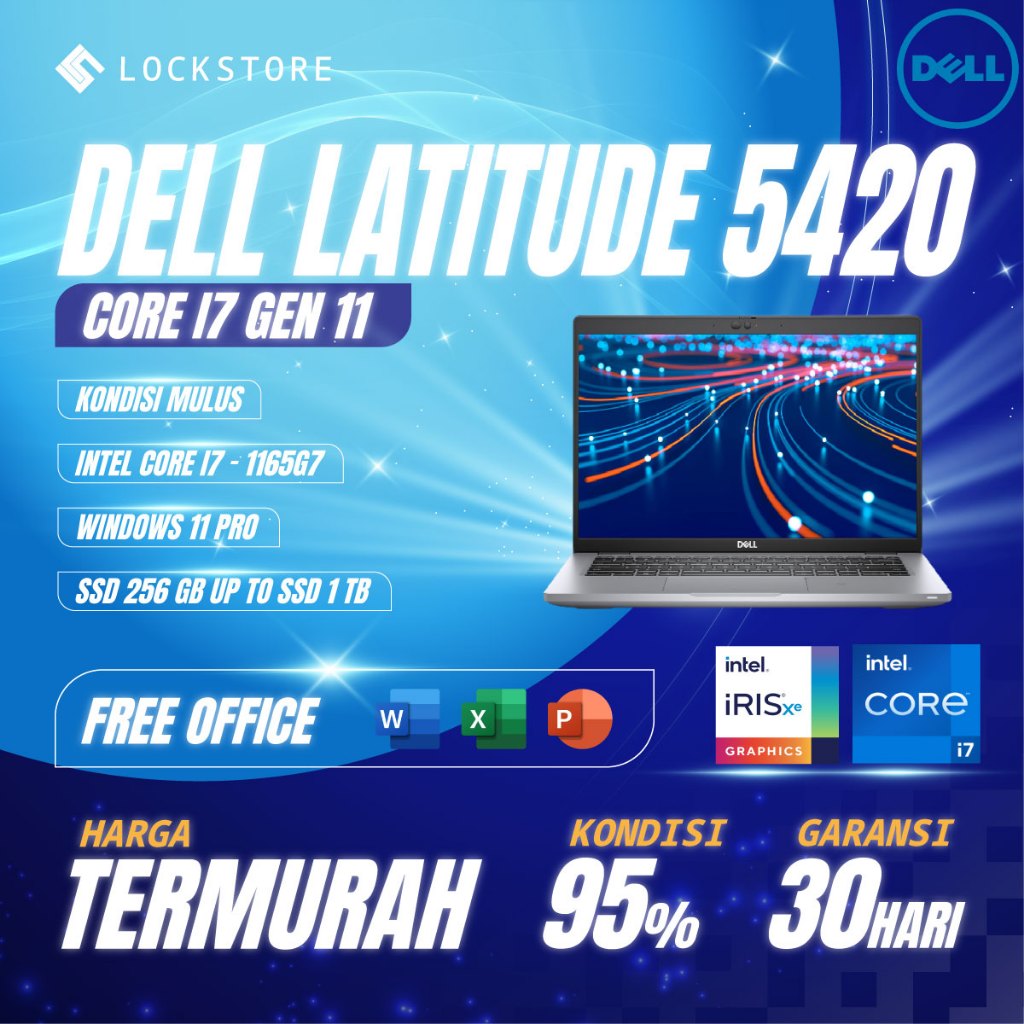 Dell latitude 5420 core i7 1165G7 RAM 32GB SSD 1TB FHD Touchscreen - 16GB-SSD 256