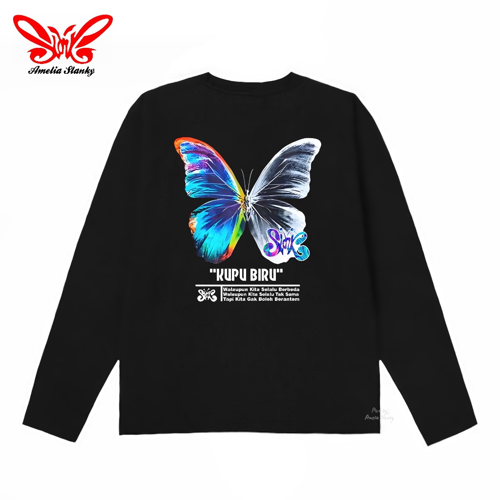 Kaos Long Sleeve Slank | Kupu Biru | Kaos Slank Original 100% Potlot | Amelia Slanky