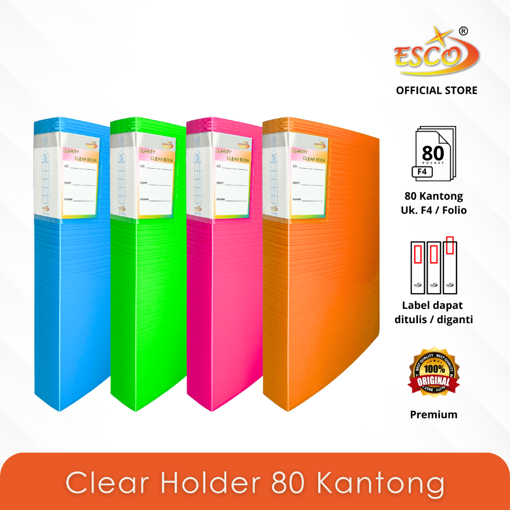

ESCO Display Book F4 80 Kantong - Map Arsip Plastik PP ES-880