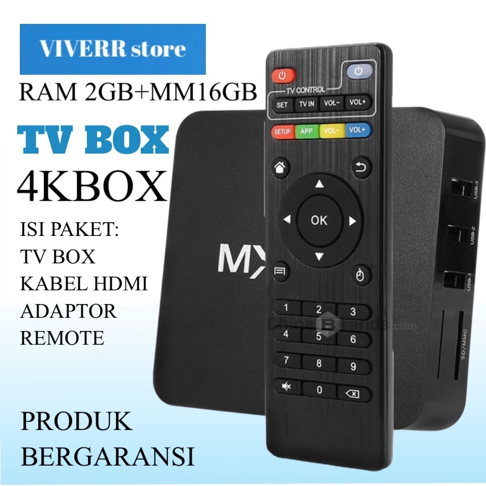 TERMURAH Androit TV Box MXQ 4K HD 2GB/16GB Androit Wireless Wifi core androit 9 -New Version