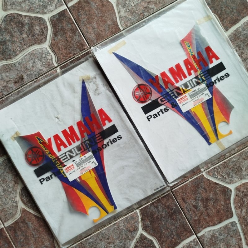 Stiker Striping Sayap Dalam Kanan Kiri Jupiter Z Silver Biru 2004 Original YGP