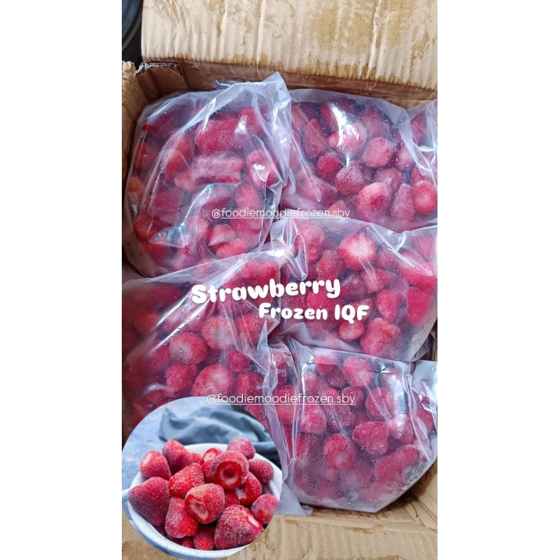 

buah strawberry frozen IQF import 1kg/buah stroberi