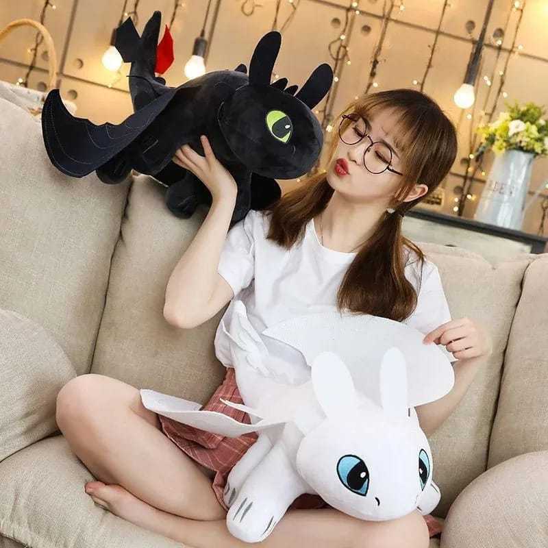 Boneka How To Train Your Dragon /Boneka Anak Plush Toys Toothless/Night Furry Boneka White Toothless