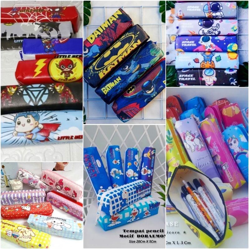 

(Grosir) 1Pak Tempat Pensil Lontong Karakter Kotak Pensil Zipper Kartun 12pcs