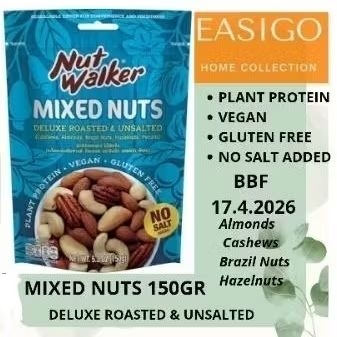 

NUT WALKER MIXED NUTS 150 GRAM PLANT PROTEIN VEGAN GLUTEN FREE NO SALT ADDED