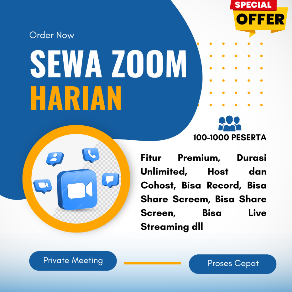 Sewa Zoom Harian 100 300 500 1000 Peserta Termurah dan Full Garansi