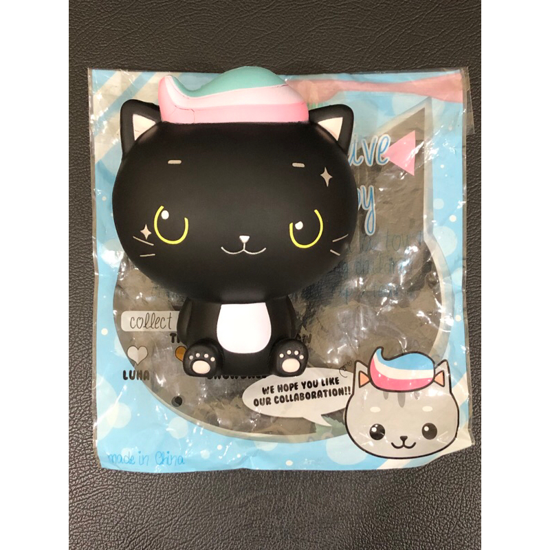 Licensed Jumbo Black Cat Minty Luna Squishy By Cutie Creative