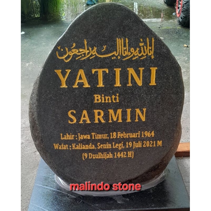 nisan makam + tatakan batu alam/ prasasti makam batu alam