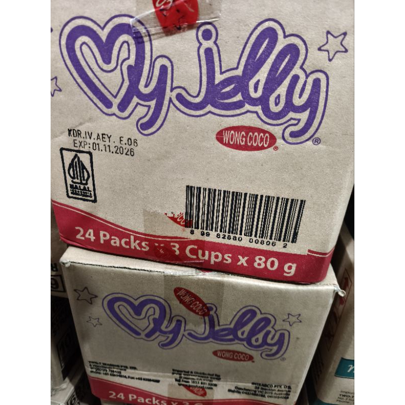 

WONG COCO MY JELLY 80GR PERPACK ISI 3PCS. KARTONAN ISI 24PACK