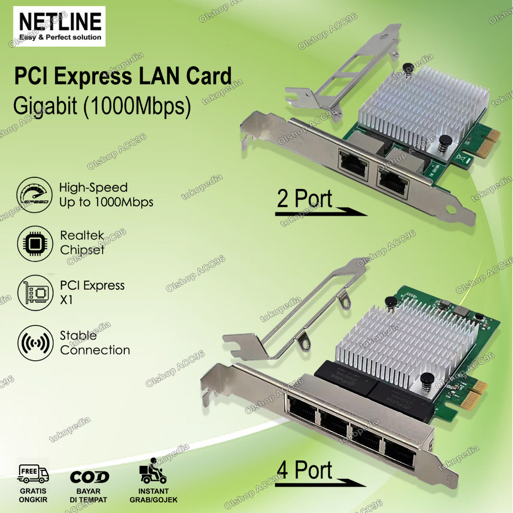 PCI Express LAN Card Gigabit 1000Mbps 1 port, 2 port, 4 port