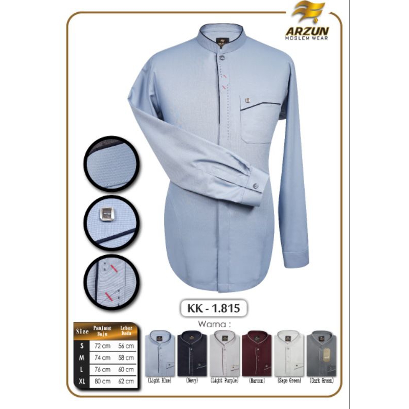 AB_6 Kemeja Koko Arzun Lengan Panjang/ Kemko Arzun Toyobo Premium