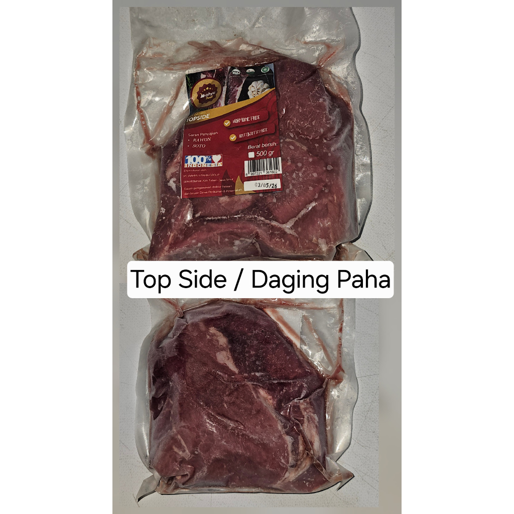 

TOP SIDE / DAGING PAHA BELAKANG SAPI ORGANIK/GRASSFED BEEF 500 GRAM