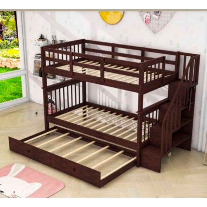 ranjang anak tingkat ukuran 1,5 m x 2 m  asli Jepara  kayu berkualitas sudah finishing  produk lokal