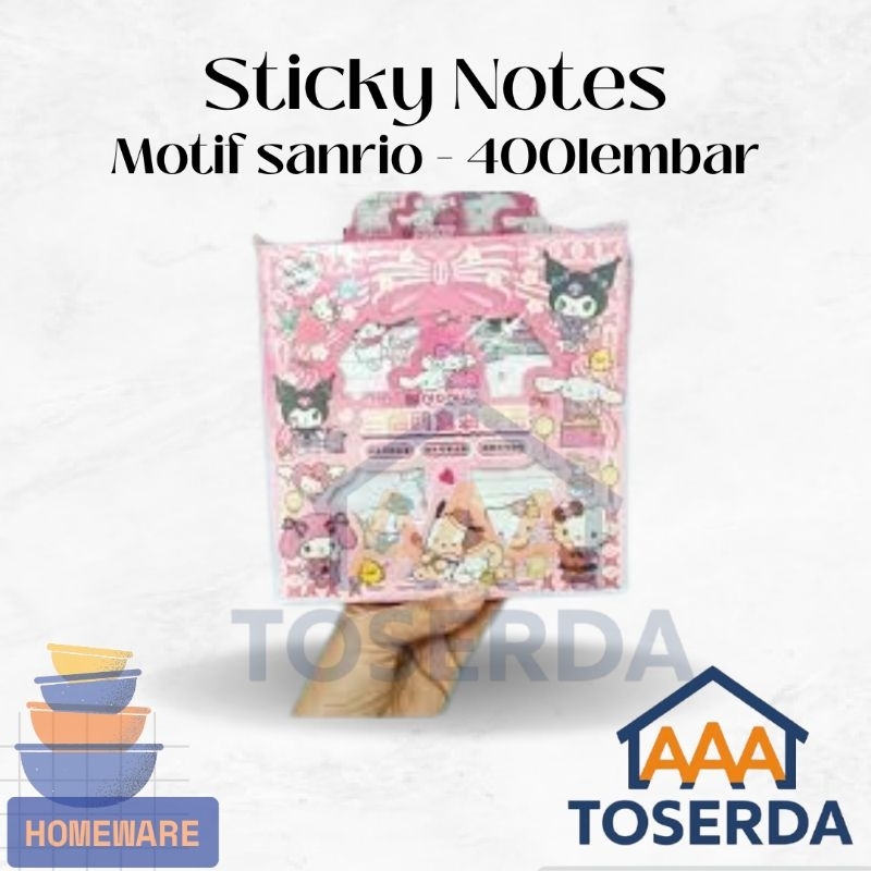 

AAA Toserda | Sticky Notes Sanrio 400 Lembar | Memo Lucu Karakter
