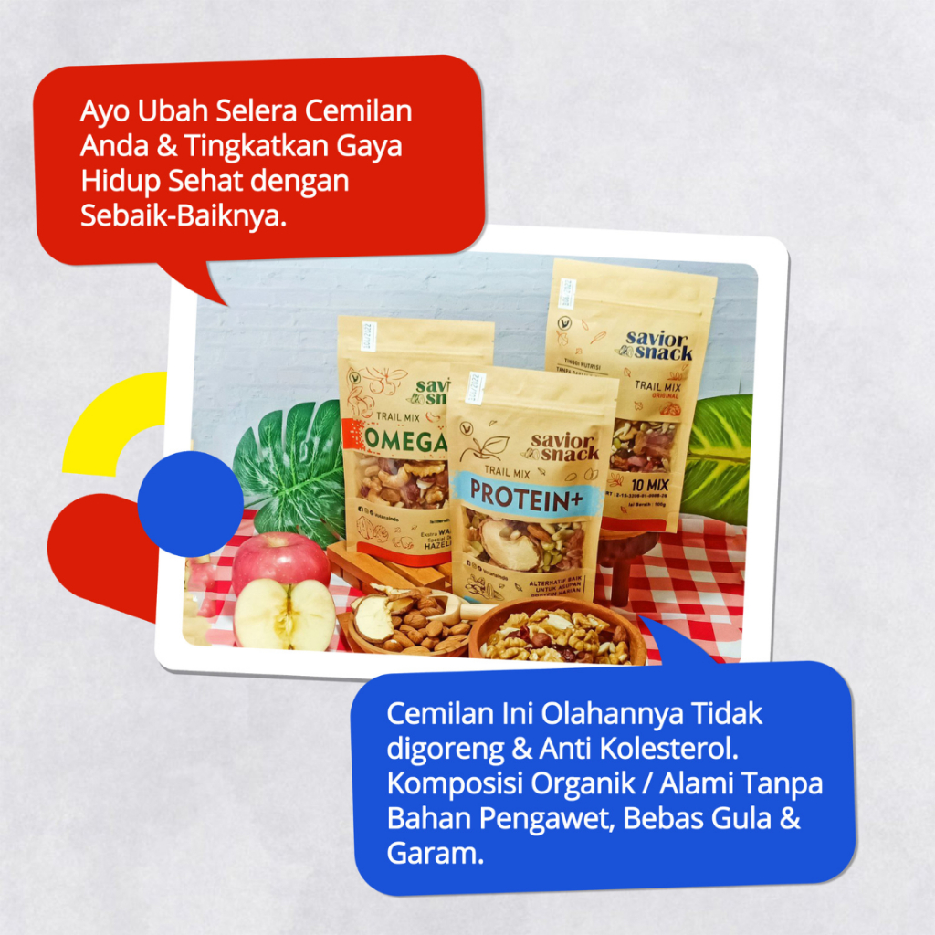 

Ay00! Cemilan Penderita Diabetes Makanan Sehat Bebas Gula & Garam - Trail Mix Nut Seeds and Fruit
