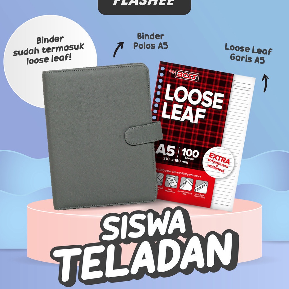

Bisa Cod Flashee Paket Binder A5 Set Sudah Termasuk Loose Leaf Isi 1 Lembar Paket Siswa Teladan