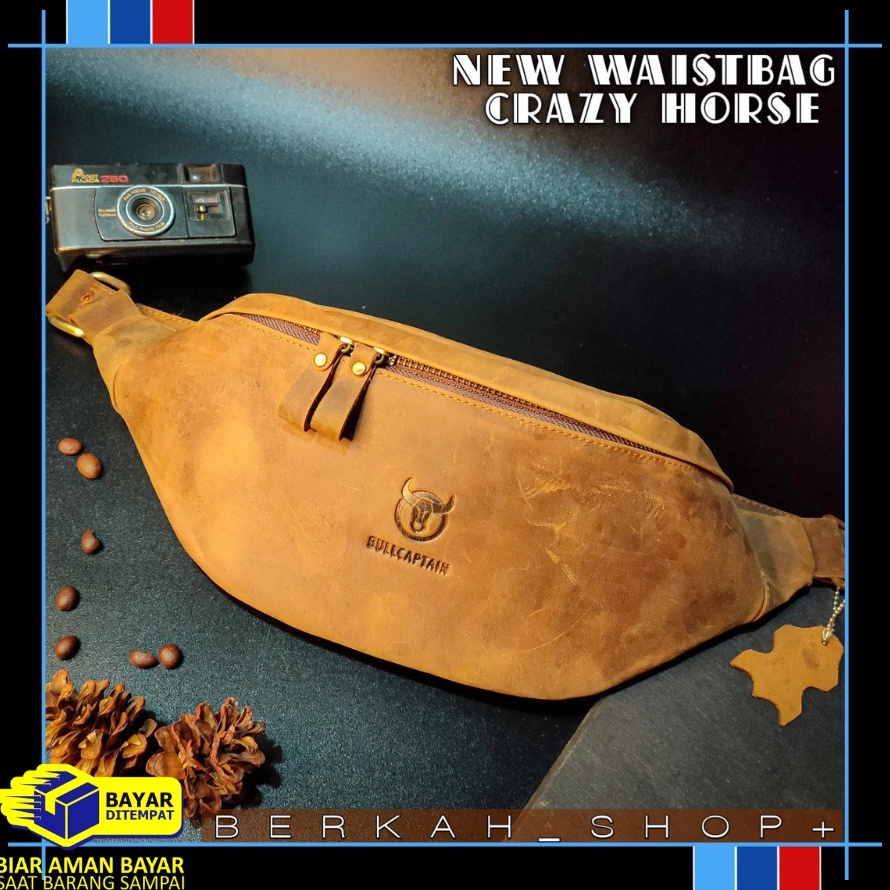 COD  Tas Selempang Waistbag Pinggang Kulit Asli Pria 1 Original Garut Terbaru Coach Branded Terbaik 