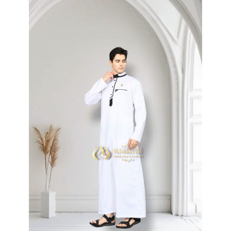 BEST SELLER JUBAH PRIA AFSAR MOTIF KOMBINASI PLAKET KANCING