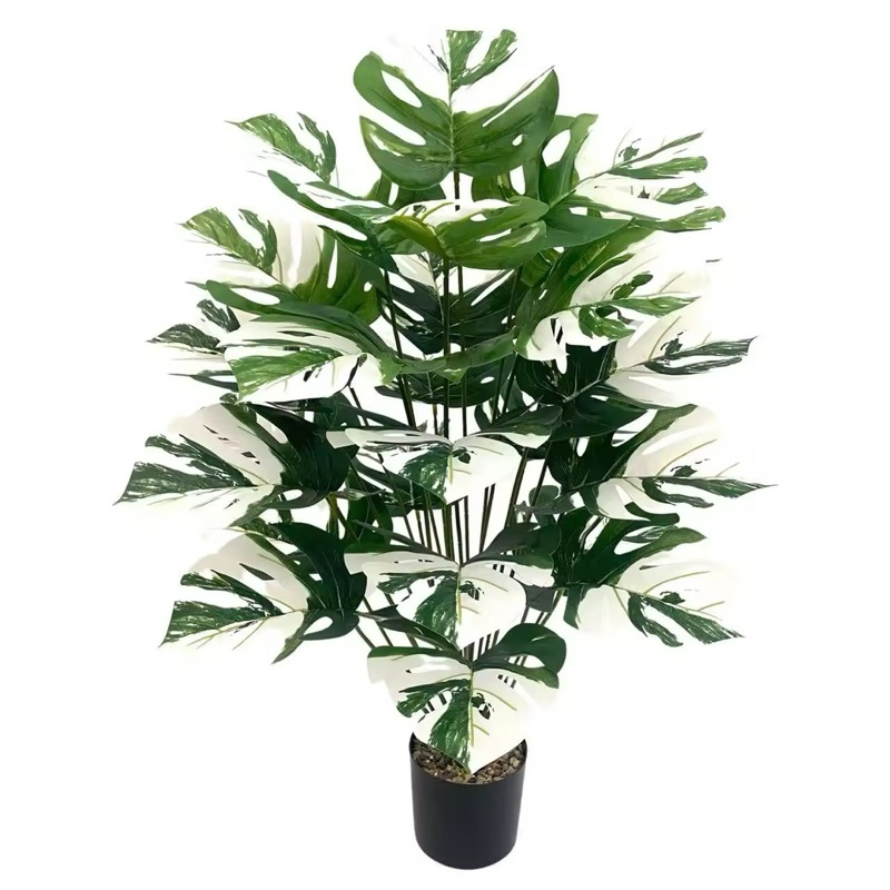 monstera varigata 18daun artificial TANPA VAS