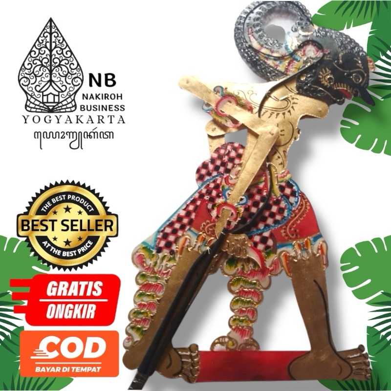 NAKIROHBUSINESS Wayang Kulit sapi Asli BIMA/WERKUDARA/WERKUDORO -+ 60 cm Standar Dalang