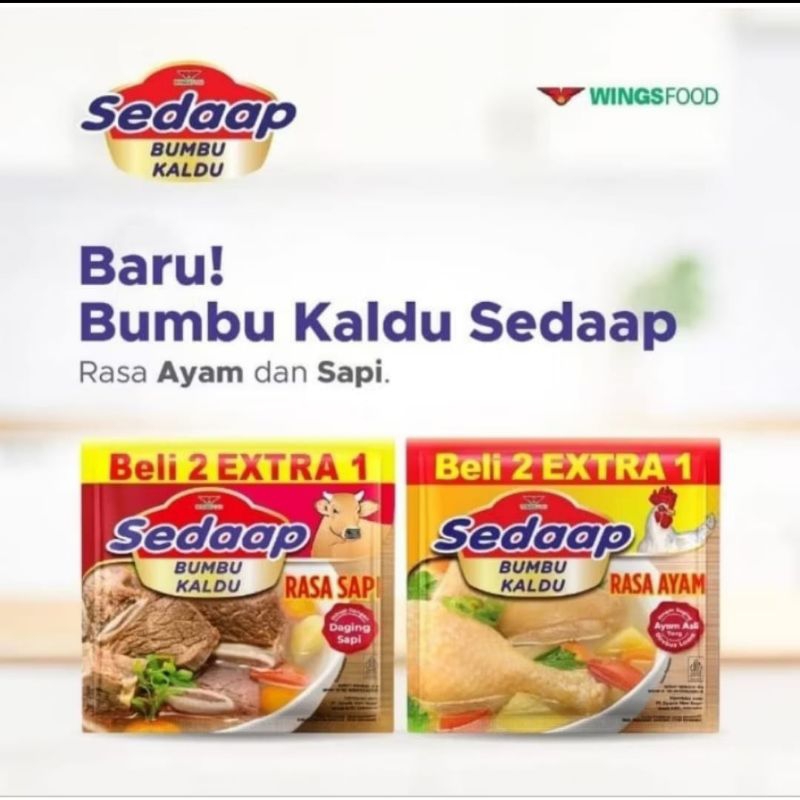 

Sedap bumbu kaldu rasa ayam & sapi ||1Renteng isi 18Pcs