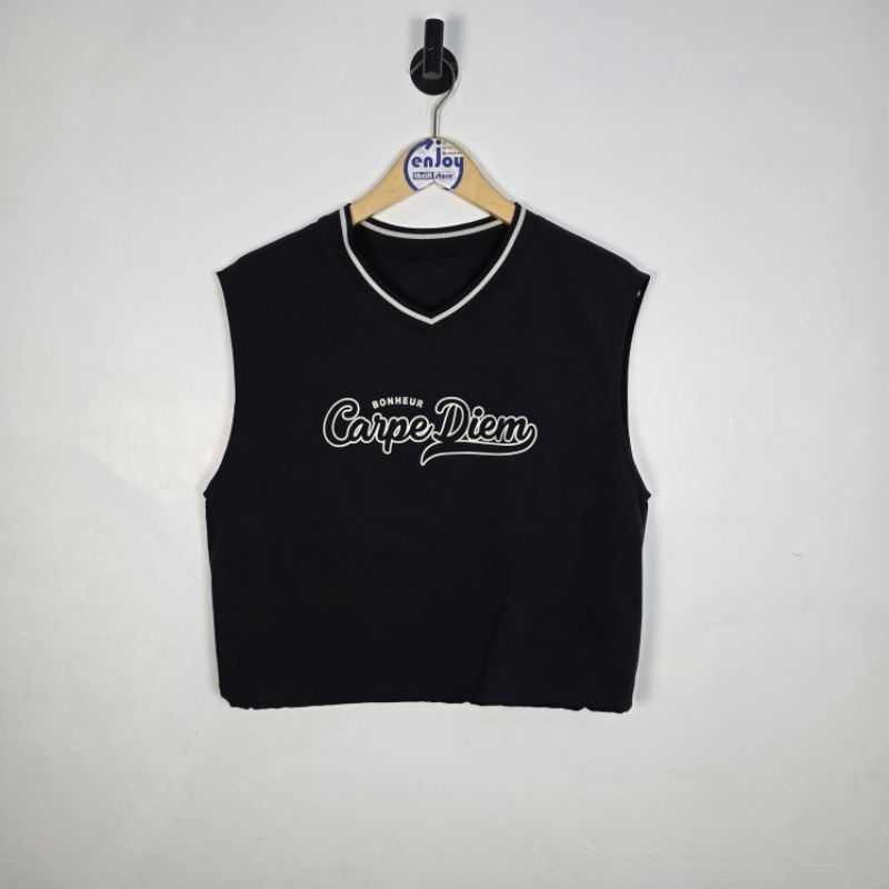 vest rompi crop parasut CARPE DIEM sports olahraga fashion wanita cewek second preloved