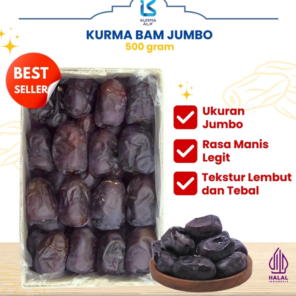 

Baru Kurma Bam Anggur 5 gr Kurma Jumbo dan Daging Tebal