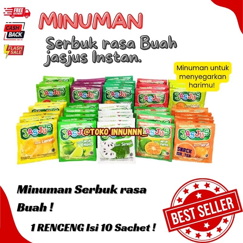 

{RENCENG} MINUMAN SERBUK ANEKA RASA BUAH ISI 1 RENCENG 10 SACHSET