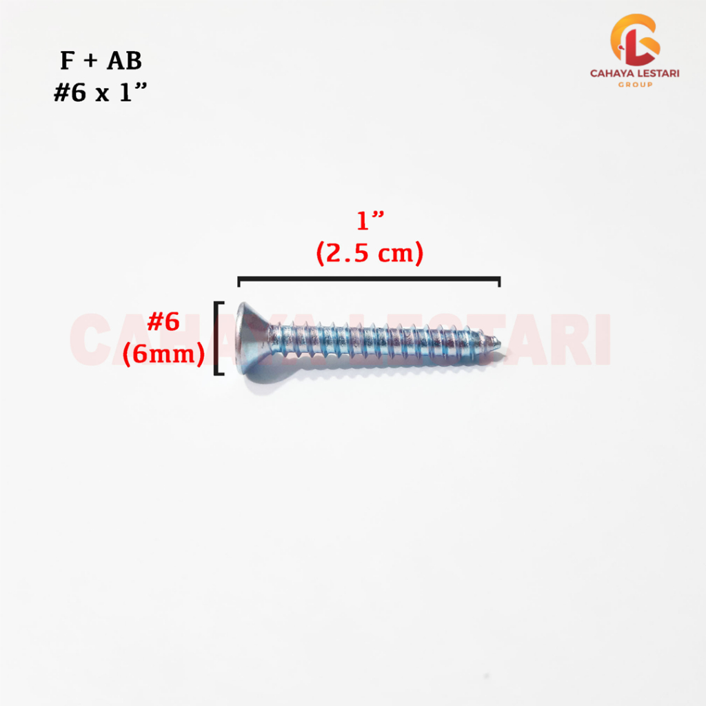 #6 x 1” Tapping Screws / Sekrup Kayu MOON LION FAB (isi 100 pcs)