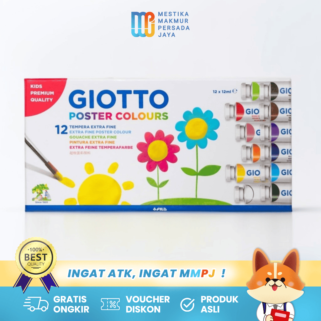 

Giotto Cat Poster 12 Warna – Cat Lukis Anak Non-Toxic 358000