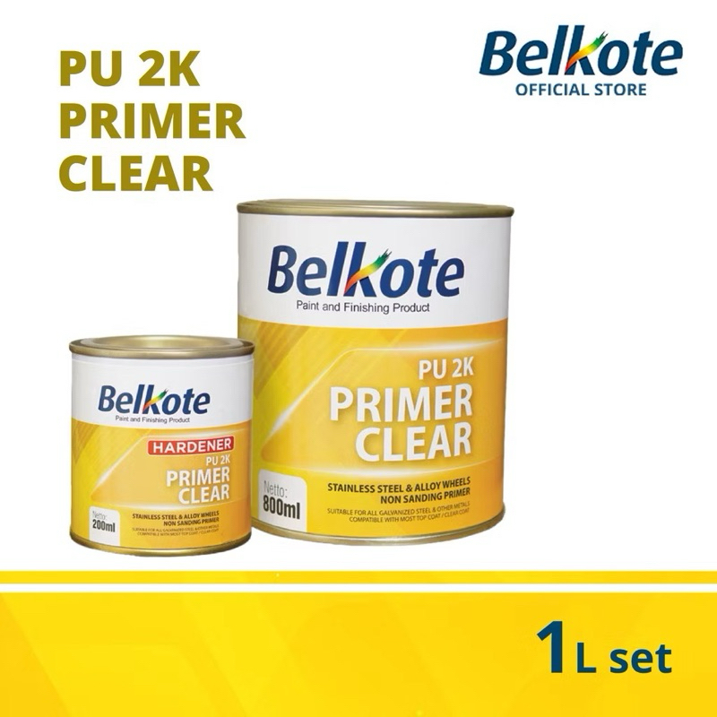 PROMO  cat velg metal BELKOTE PU 2K Primer Clear (1L set) stainless steel alloy