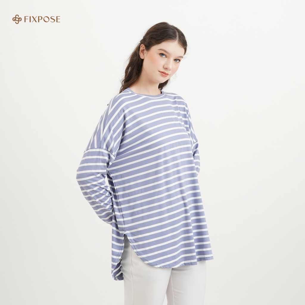 FIXPOSE Loli Top | Kaos Stripe Loose Oversize Adem
