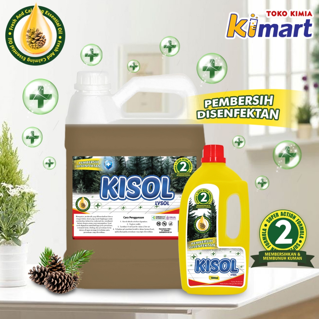 KISOL Karbol Lisol Pembersih Lantai Disinfektan 5 liter Antibakteri Anti Virus EXTRA BUBBLE WRAP
