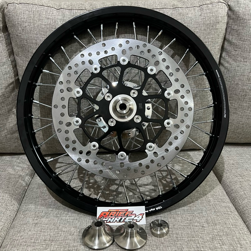 Paket velg depan tromol jupiter bubut cnc velg tdr 160-17 set bosing stanlise pnp shock ninja R SS T