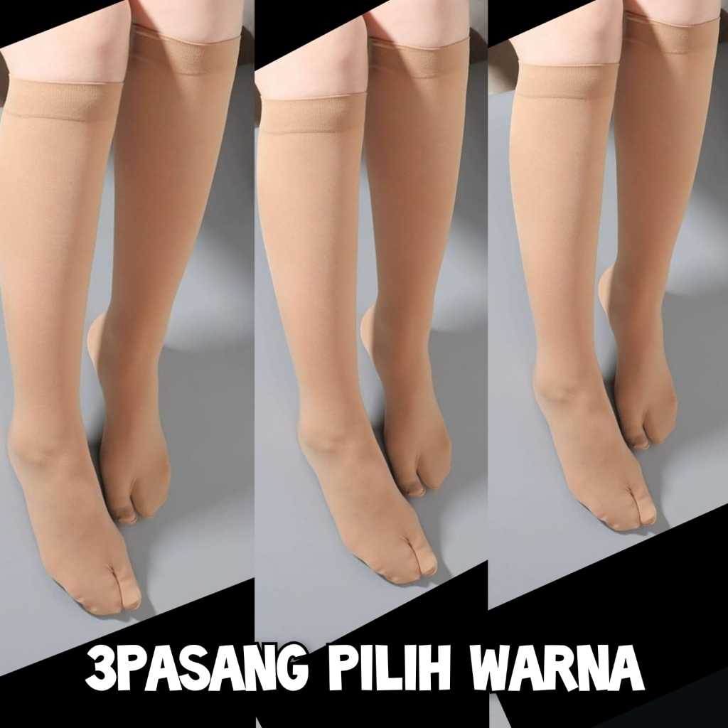 Harga 3 Pasang Stoking Jempol Panjang Selutut Bahan Tipis Transparan Stocking Warna Kulit Untuk Kerj