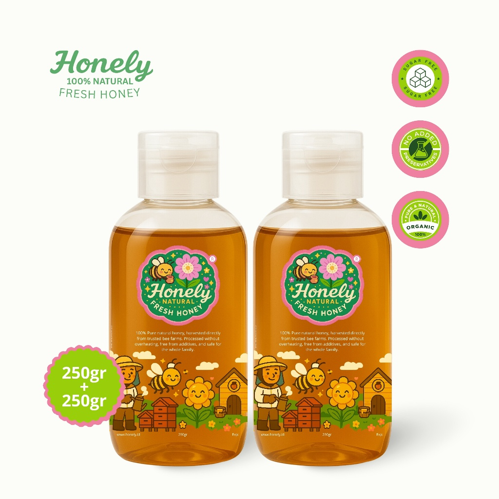 

Paket Madu Murni Honely 250gr + 250gr | Madu Asli Alami untuk Keluarga, Diet & Daya Tahan Tubuh