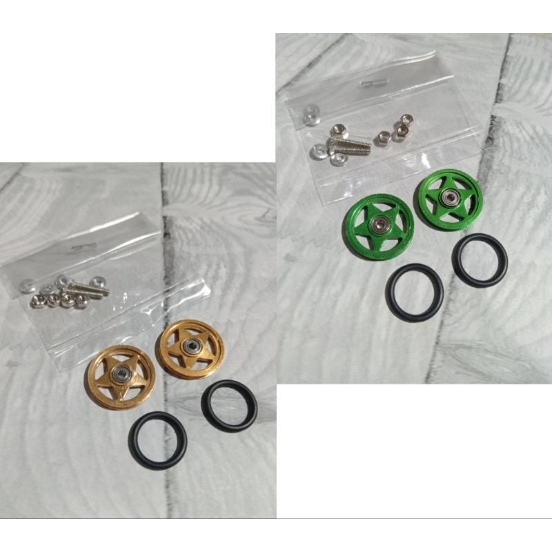 REP TAMIYA ROLLER 19MM ALUMINUM BINTANG + KARET