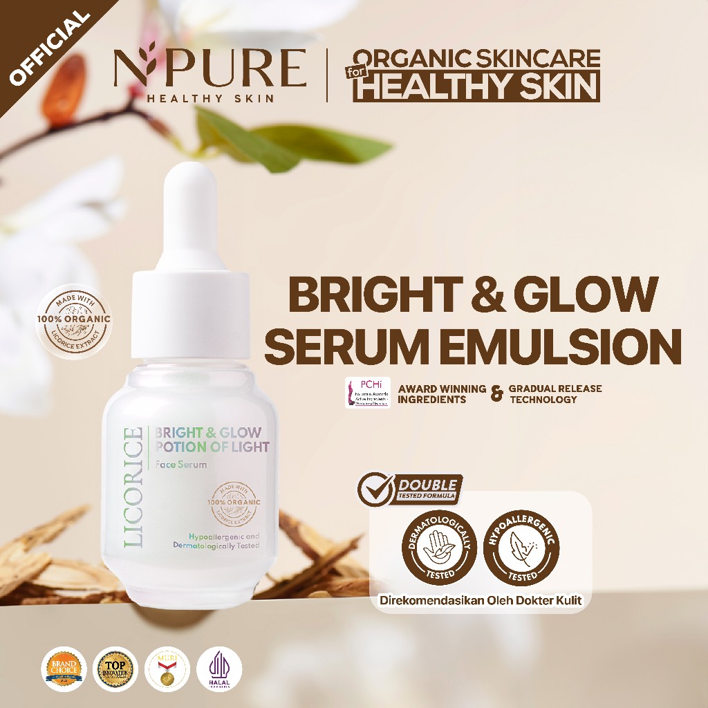LICORICE SERUM - NPURE Licorice Bright & Glow Potion Of Light Face Serum 20ml / Potion of Light / Br