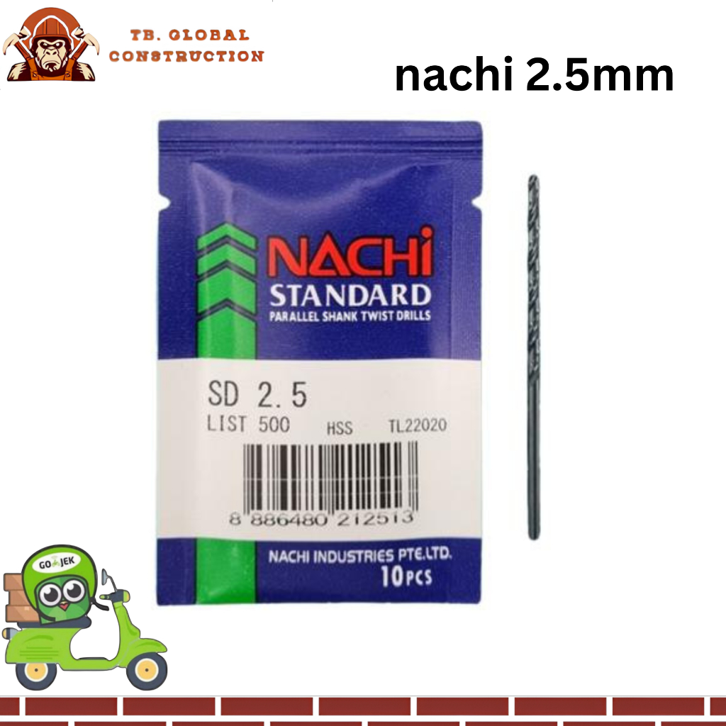 Nachi 2.5 MM Mata Bor Besi HSS - Nachi Mata Bor Besi HSS 2.5 MM