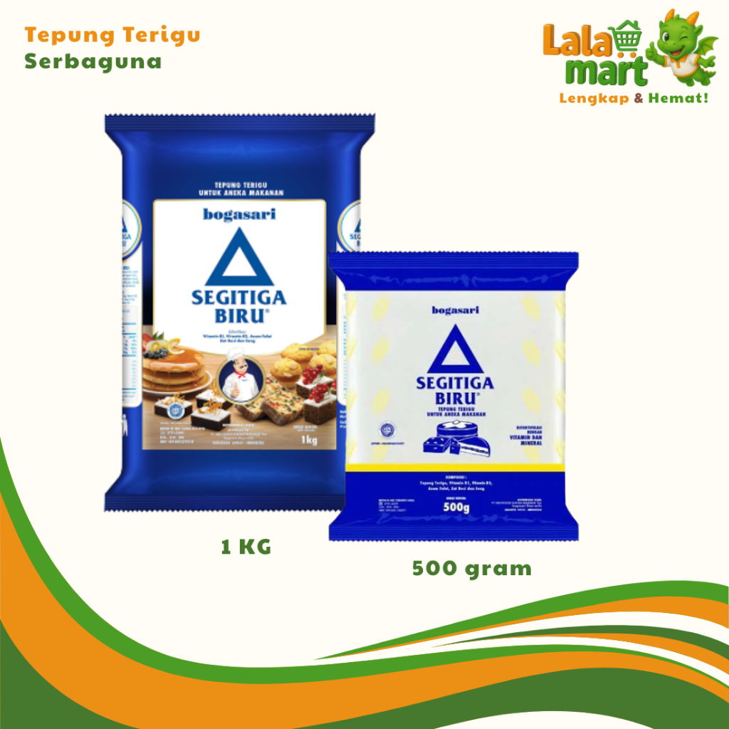 

[] TEPUNG TERIGU SEGITIGA BIRU 500 GRAM / 1 KG SERBAGUNA TEPUNG UNTUK KUE PERLENGKAPAN BAKING FLOUR BOGASARI
