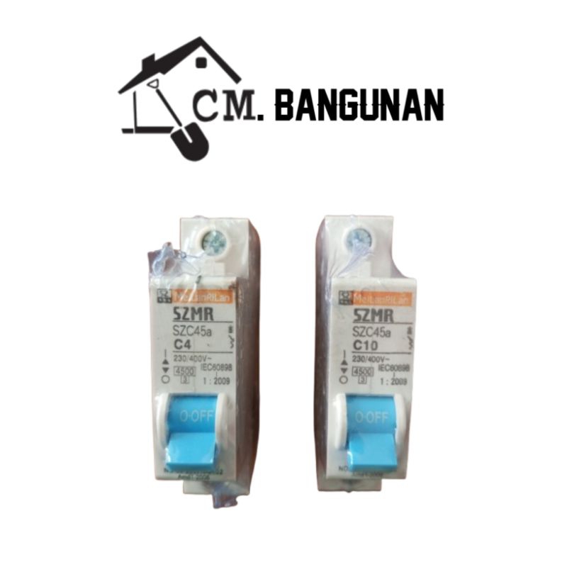 MCB Miniature Circuit Breaker SZMR SZC45 1P C4 / C10 230/400V