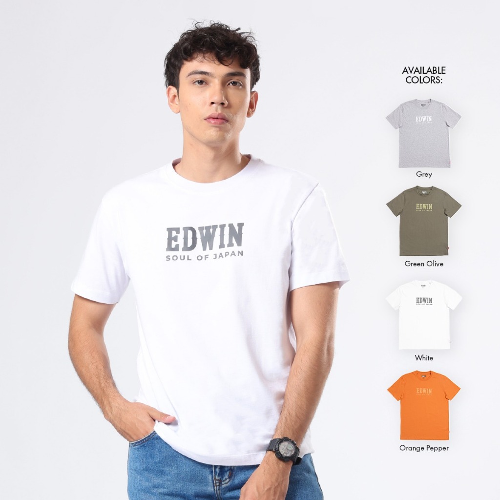 EDWIN JEANS - T-SHIRT CLASSIC Collection TShirt Casual Baju Kaos Pria Lengan Pendek Atasan T-Shirt G