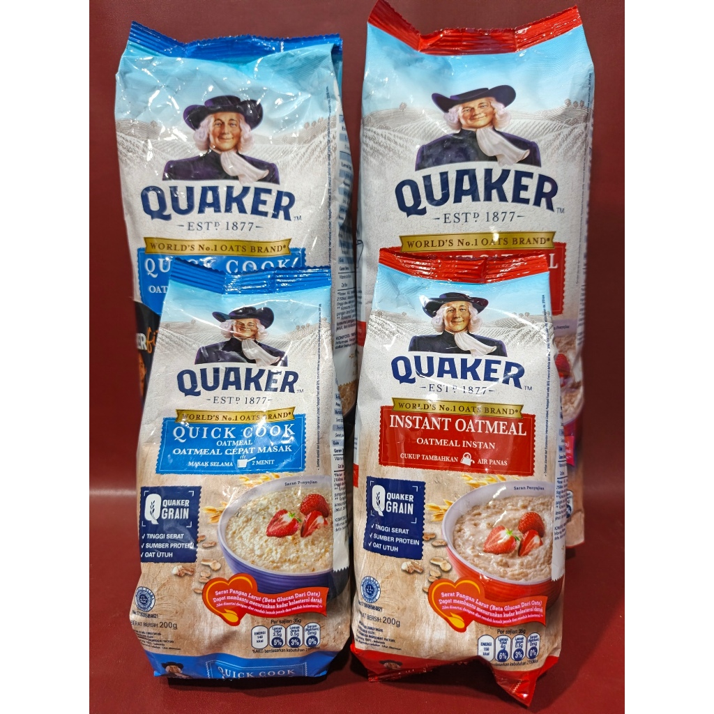 

Quaker Oat Meal Instant & Quick Cook - Sereal Oatmeal Sarapan Pagi