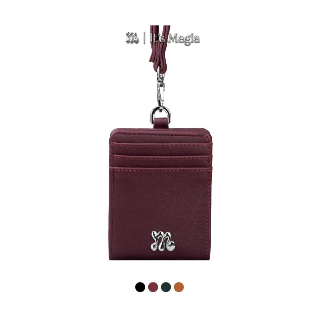 

Magia Daisy Maroon Lanyard Wallet Card Holder All in One Tag ID CARD