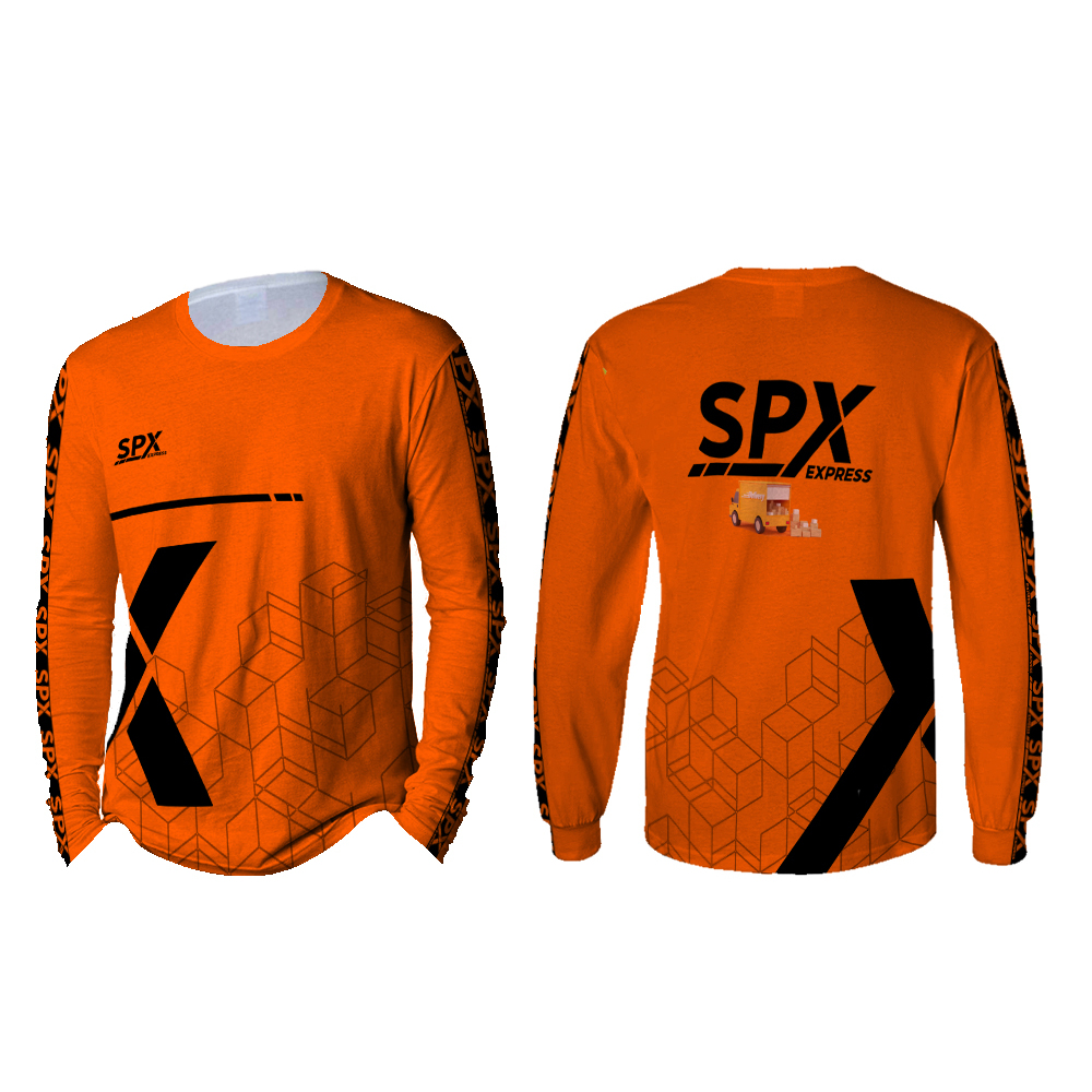 Baju SPX Express / Baju Kaos Pria SPX Express Lengan Panjang / Kaos Driver Kurir Paket Shopee