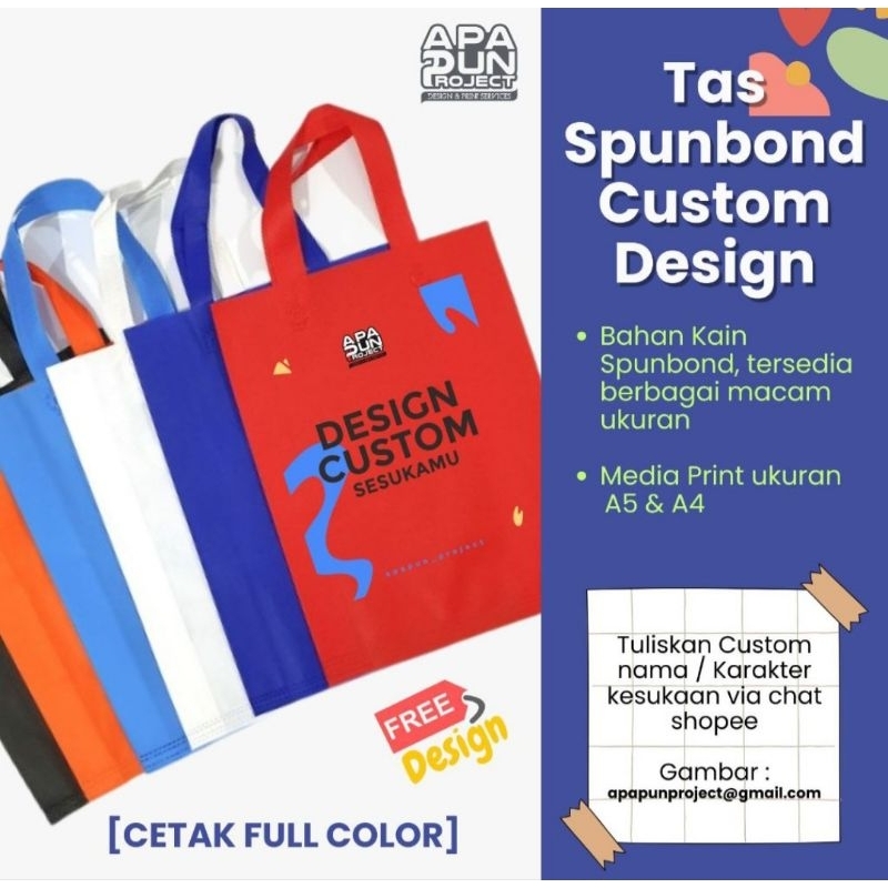 

Tas Spunbond Tali CUSTOM UKURAN SABLON DTF FULL COLOR LOGO/DESIGN/TULISAN cocok untuk Souvenir