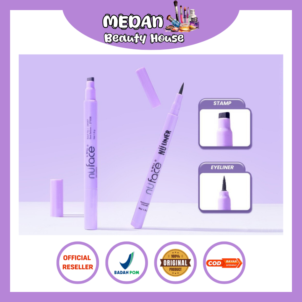 NU LINER WATERPROOF EYELINER | 2 IN 1 WITH STAMP ( 1.8 g ) - Eyeliner Pen Long-Lasting