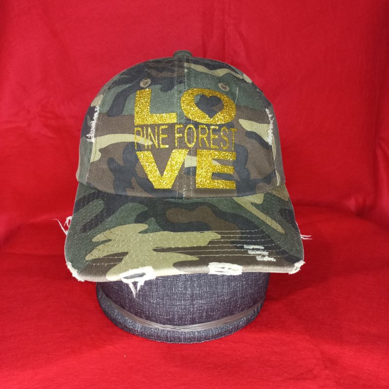Topi Second Camo Ripped Preloved