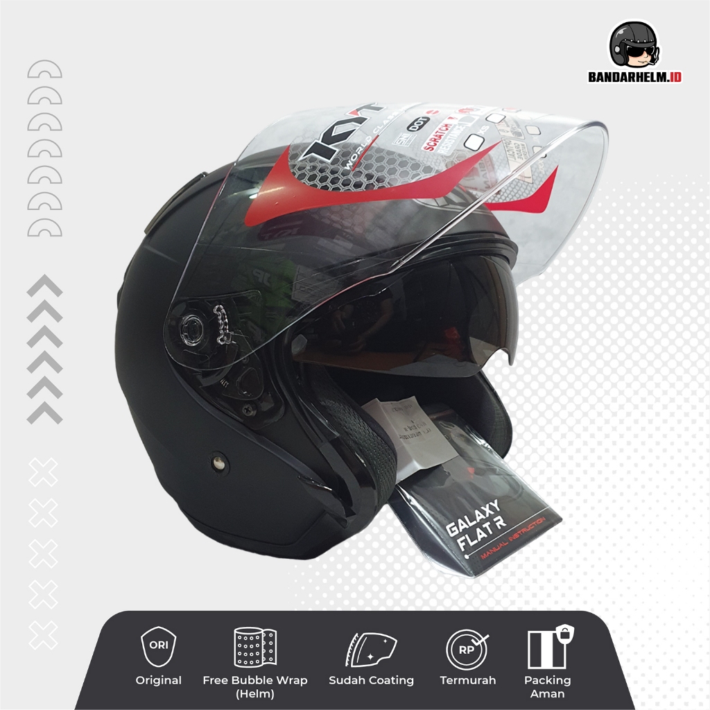 Helm KYT Galaxy Slide Black Doff