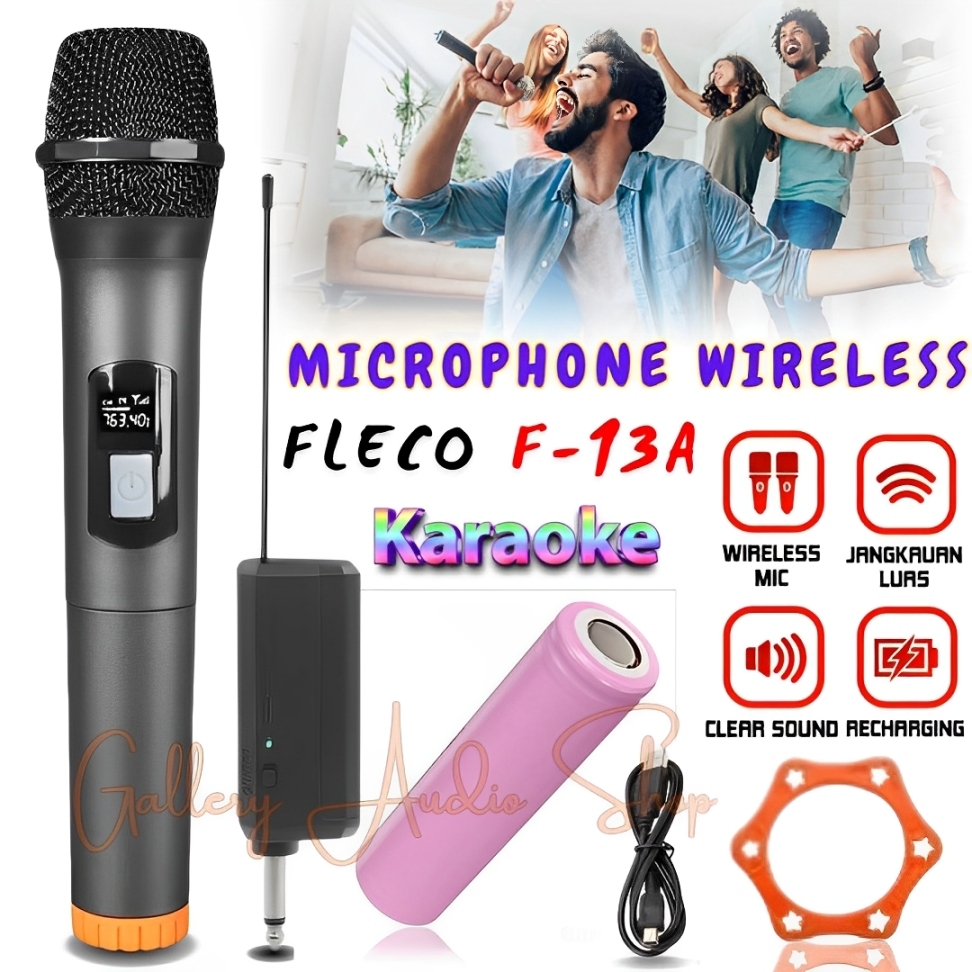 Mic Karaoke Wireless FLECO M-13A | Mik Bluetooth Karaoke Suara Mantap